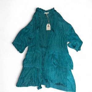 Easel Teal Tunic Top